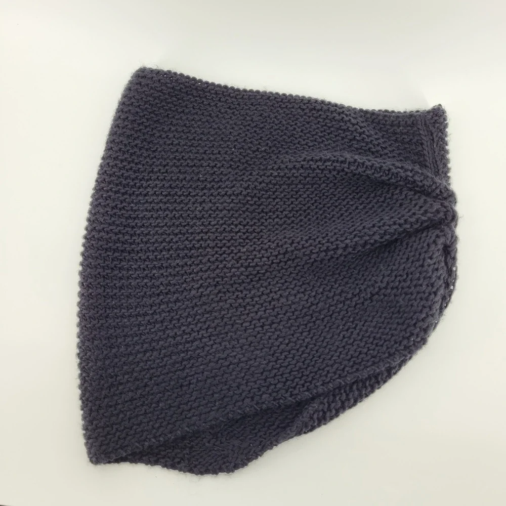 KAVU Knit Neck Gaiter Scarf Black‎ Cozy Cable Knit Acrylic